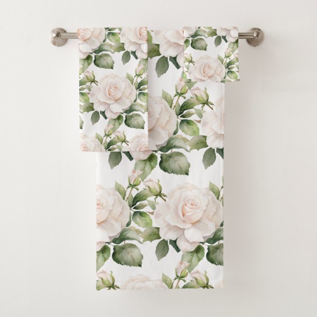 Aquarelle Roses blanches (En situation)