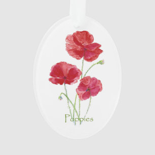 Aquarelle Rouge Fleur de pavot Joli art floral