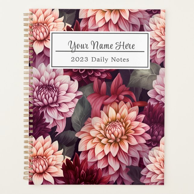 Aquarelle Rouge rose Dahlia Motif Design (Devant)