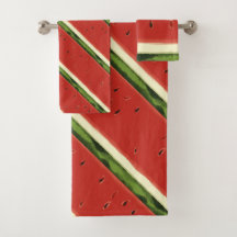 Aquarelle rouge vif serviette de pastèque