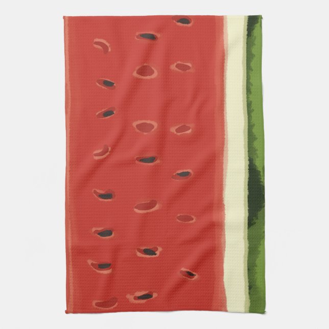 Aquarelle rouge vif Watermelon Serviettes de cuisi (Vertical)