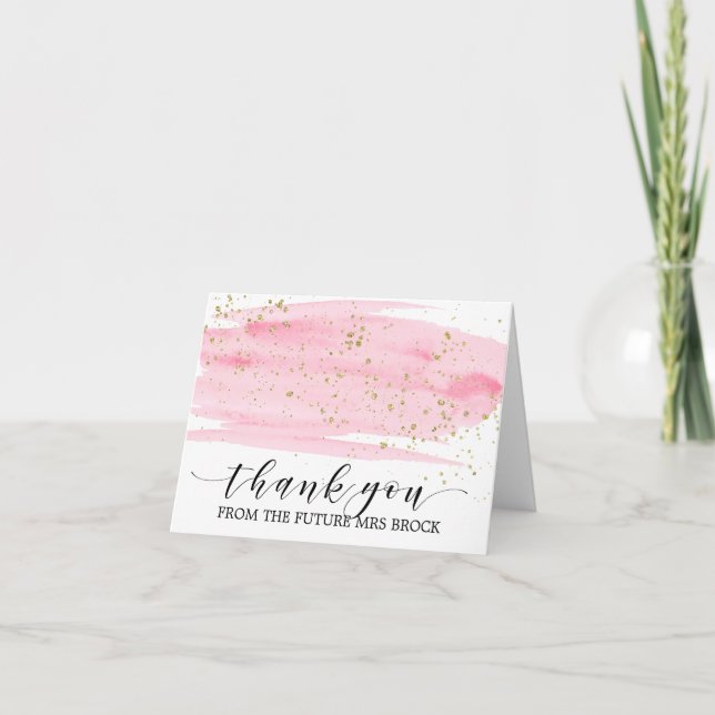 Aquarelle Rougeur Rose & Future Mrs Gold Merci (Devant)