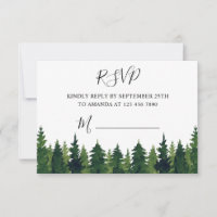 Aquarelle RSVP Arbres verts