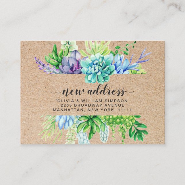 Aquarelle rustique Faire-part de déplacement Succu (Devant)