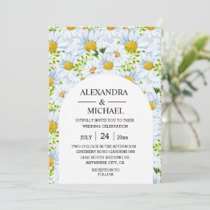 Aquarelle rustique Faire-part de mariage marguerit
