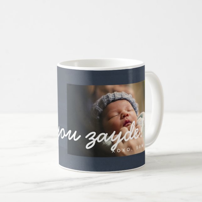 Aquarelle rustique I Love Zayde Mug - Marine (Devant droit)