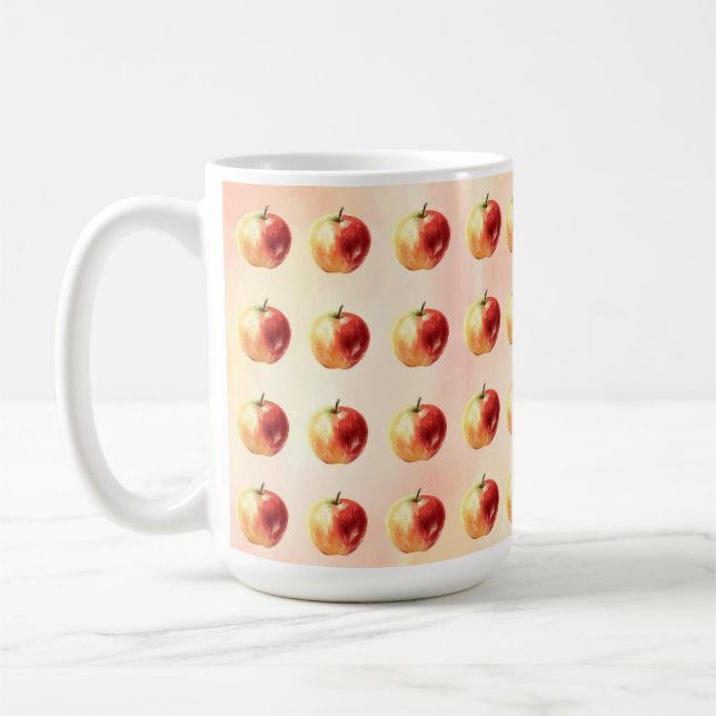 Aquarelle rustique Pomme Motif de café Mug (Gauche)