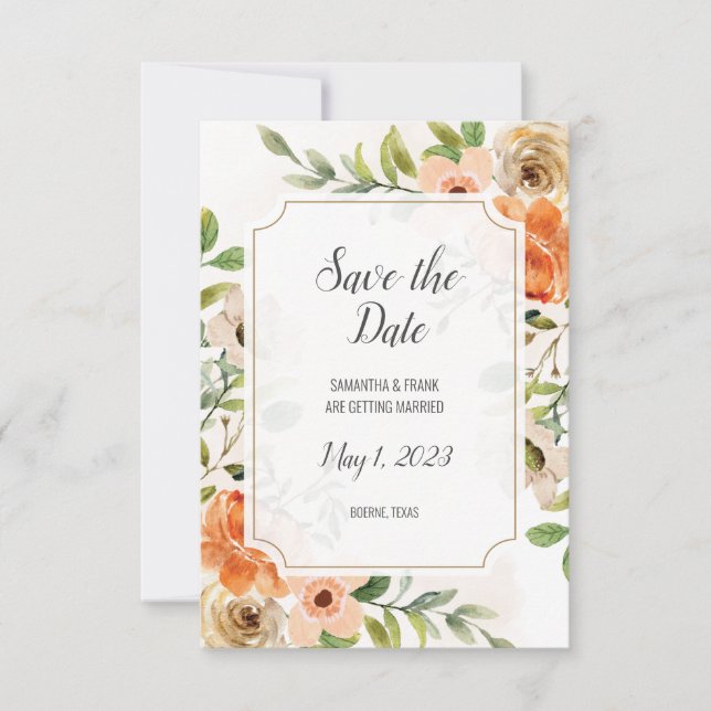 Aquarelle rustique Terracotta Floral (Devant)