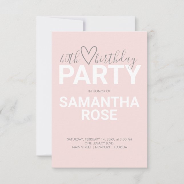 Aquarelle Saint Valentin 40e fête d'anniversaire (Devant)