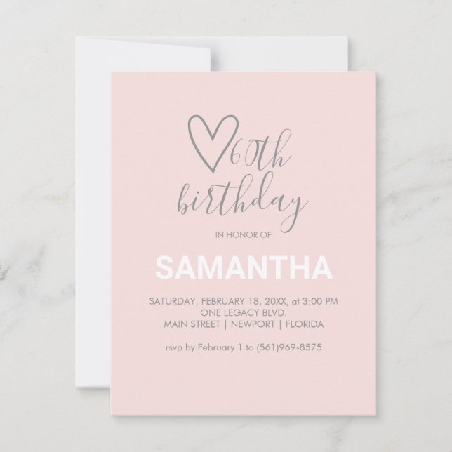 Aquarelle Saint Valentin 60e fête d'anniversaire (Devant)