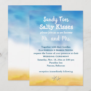 Aquarelle Sandy Toes Wedding Invitation - ciel & s