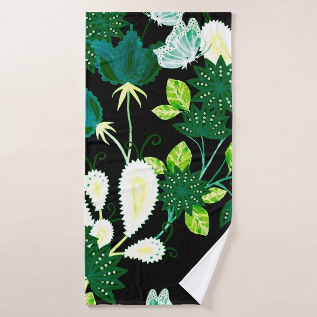 Aquarelle sans couture motif avec fleurs d'imagina (Serviette de bain)