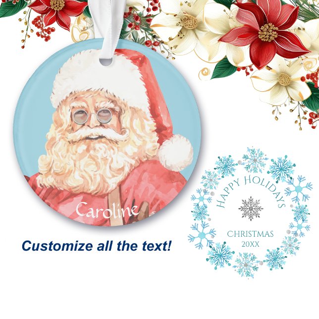 Aquarelle Santa Claus Snowflake Wreath (Créateur téléchargé)
