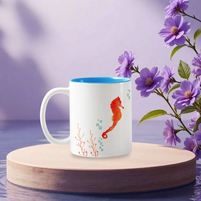 Aquarelle Seahorse Mug - Cute Ocean Animal Cup pou (Créateur téléchargé)