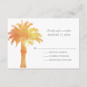 Aquarelle Serene Palm Tree Mariage RSVP