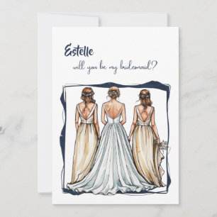 Aquarelle Serez-vous ma carte de proposition de fe