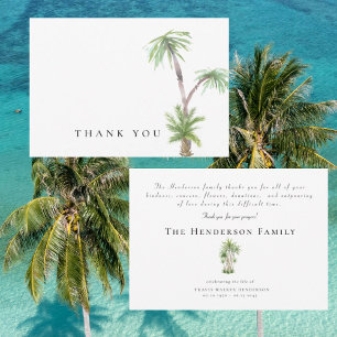Aquarelle simple Merci funéraire Tropical Palm