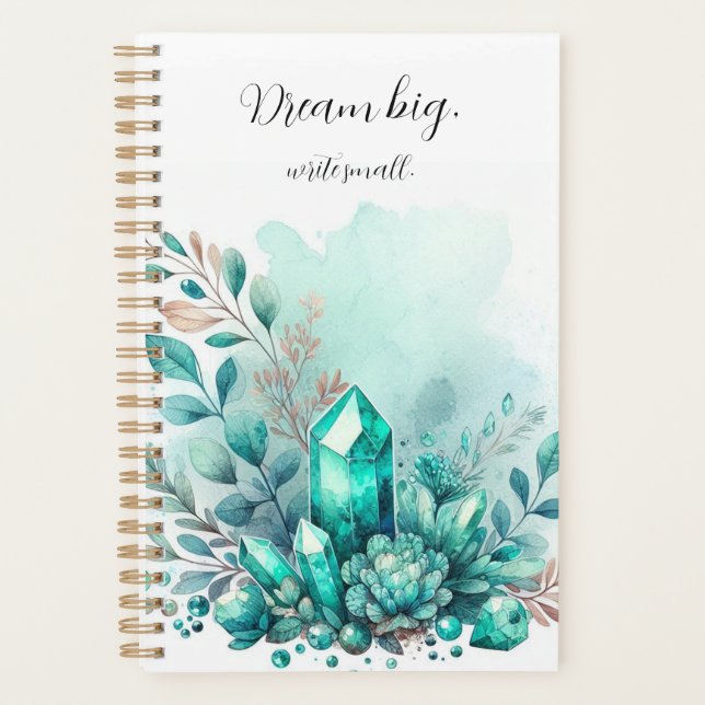 Aquarelle simple Moderne Crystal Gold Planner (Devant)