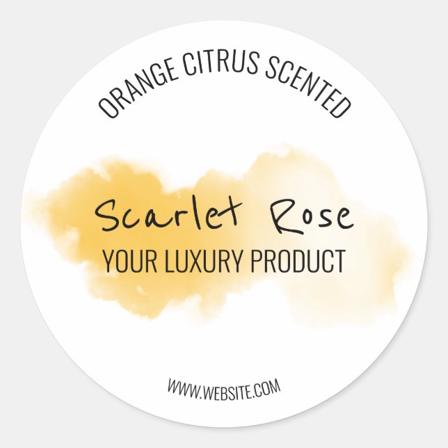 Aquarelle simple Orange et Étiquettes de produits  (Devant)