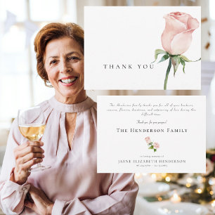 Aquarelle simple rose Roses Funérailles Merci II