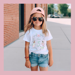 Aquarelle Sirène Anniversaire Nom et année T-shirt