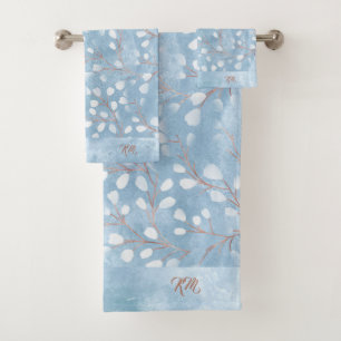 Aquarelle Snowdrops Motif Dusty Blue ID726