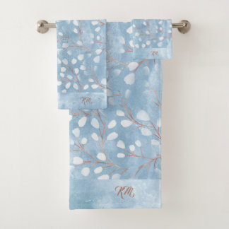 Aquarelle Snowdrops Motif Dusty Blue ID726