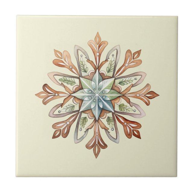 Aquarelle Snowflake Carreaux en céramique (Devant)