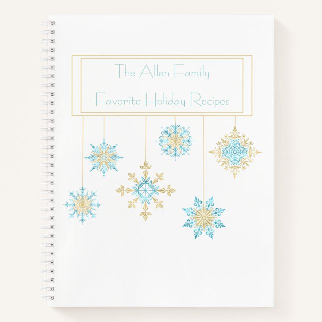 Aquarelle Snowflakes Livre de recettes d'hiver (Devant)