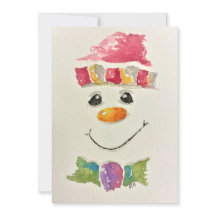 Aquarelle Snowman Cartes de fin de année