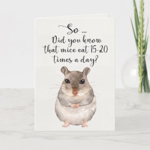 Aquarelle Souris Humour Bonne carte d'anniversaire