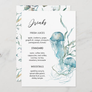 Aquarelle sous la mer Jellyfish Coral Reef Menu