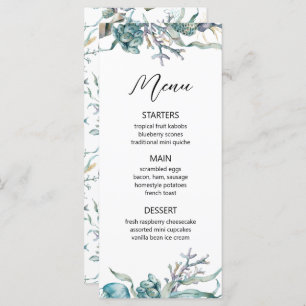 Aquarelle sous la mer Jellyfish Coral Reef Menu