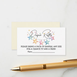 Aquarelle Stars Baby shower Déchets Carte Raffle
