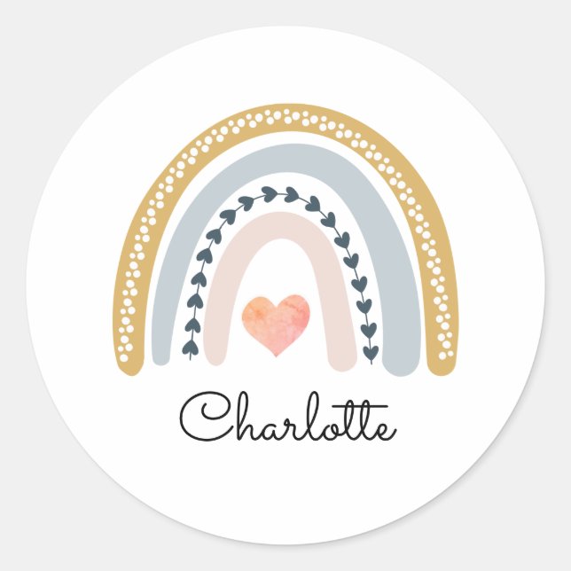 Aquarelle Sticker pour enfant arc-en-ciel (Devant)