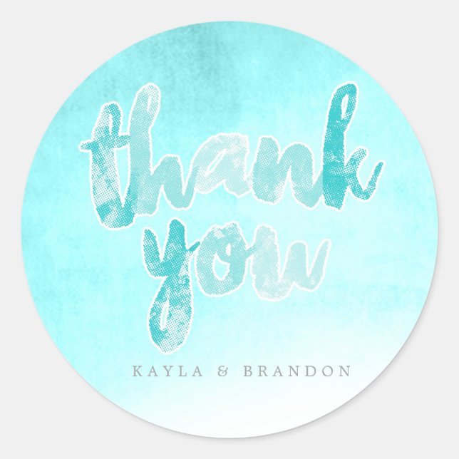 Aquarelle - Stickers Mariage - Turquoise | MARIAGE (Devant)