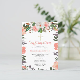 Aquarelle stylée Floral Confirmation Invitation