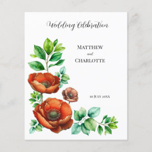 Aquarelle Sublime Rouge Poppies en style Vintage