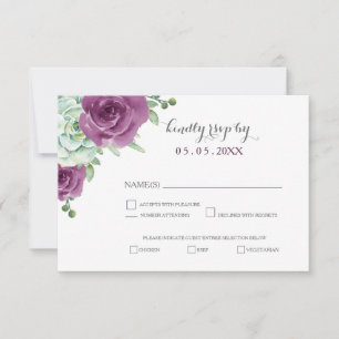 aquarelle succulent prune mariage rose rsvp
