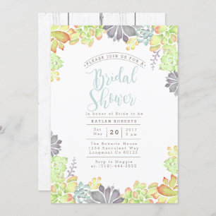Aquarelle Succulente Bliss   INVITATION FÊTE DES M