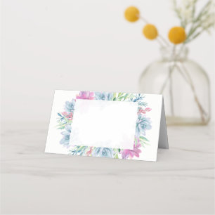 Aquarelle Succulente Cartes de Place Vide