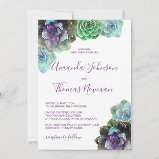 Aquarelle Succulente | FAIRE-PART DE MARIAGE