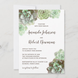 Aquarelle Succulente | FAIRE-PART DE MARIAGE