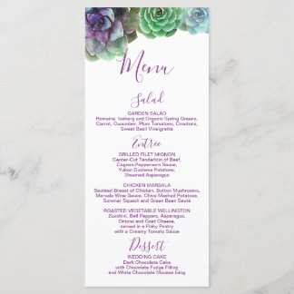 Aquarelle Succulente | Menu Mariage