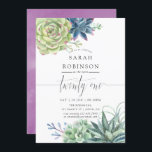 Aquarelle Succulents 21e anniversaire Invitation d<br><div class="desc">Watercolor succulent art 21e anniversaire invitation fête avec écriture typographique personnalisable selon vos spécificités.</div>