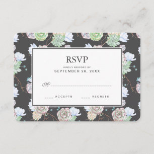 Aquarelle   Succulents et Branches - Mariage RSVP