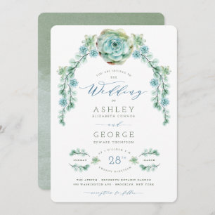 Aquarelle Succulents Jardin Printemps Invitation d