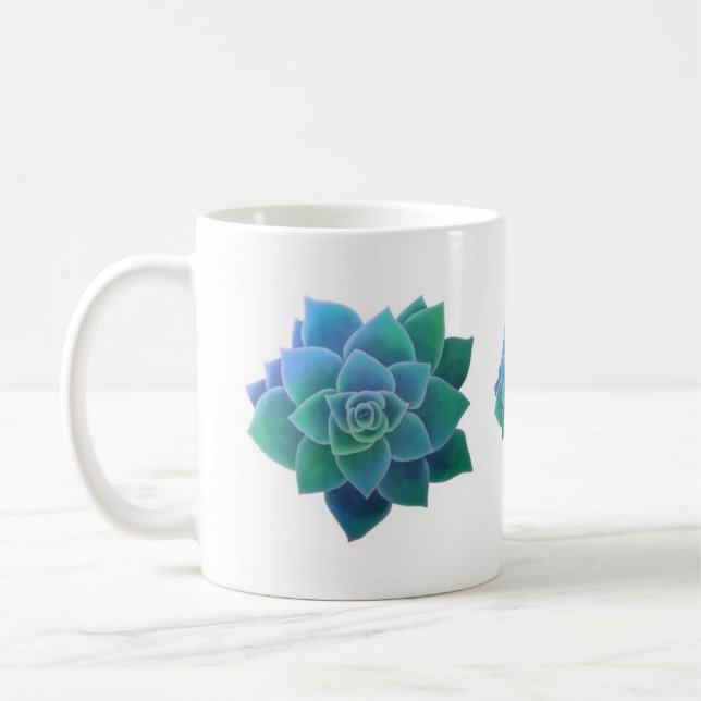 Aquarelle Succulents Mug classique (Gauche)