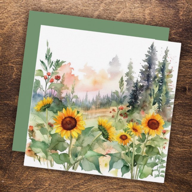 aquarelle Sunflower Garden Nature (Créateur téléchargé)