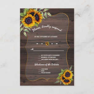 Aquarelle Sunflower Mariage en bois RSVP